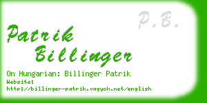 patrik billinger business card